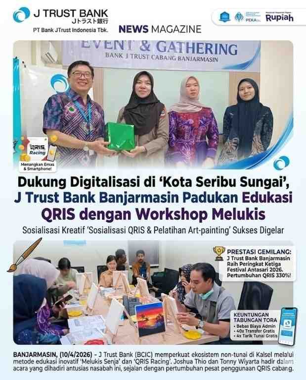 Edukasi Digital Dan Kreativitas Disatukan, J Trust Bank Sosialisasikan  Qris Lewat Pelatihan Lukis